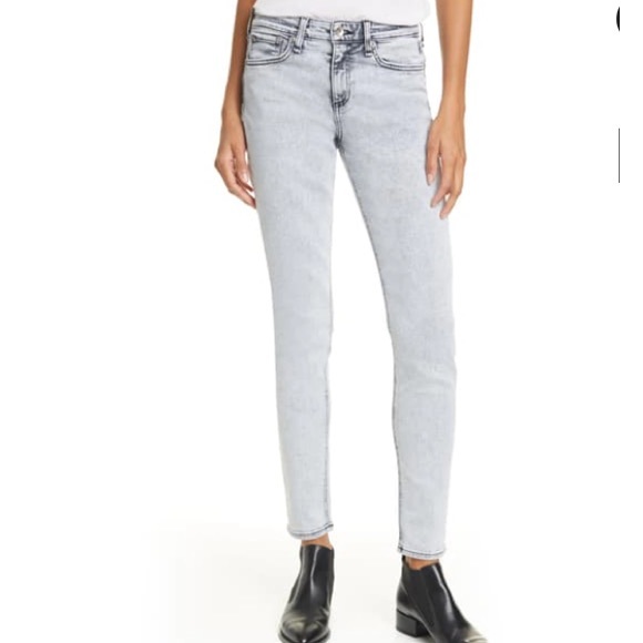 Rag & Bone Cate Denim Skinny Jeans Marble White Wash Waist 26 - Picture 1 of 12